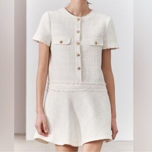 Zara White Short Structured Dress
